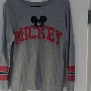 Disney Mickey Mouse Gray and Red Sweater